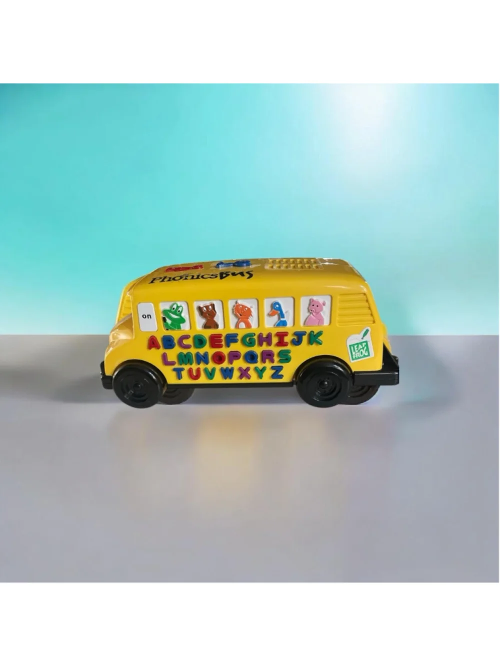 1996 vintage LeapFrog Phonics Bus Learning Toy Yellow Black “works”